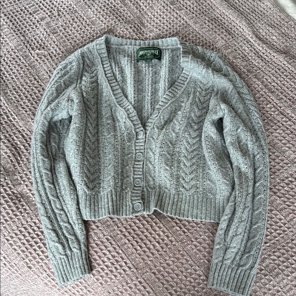 Gray Cable Knit Sweater